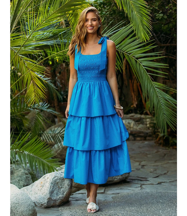 Skies Are Blue Capri Poplin Maxi Dress XS