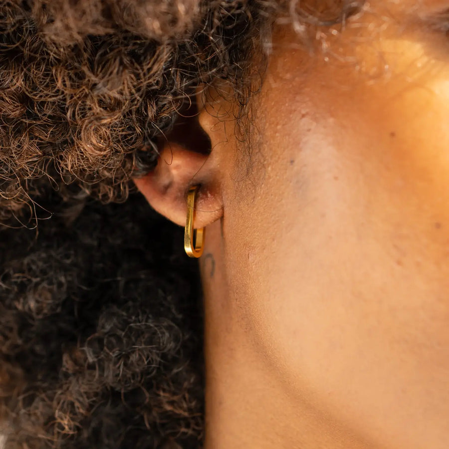 Brenda Grands Waterproof Gold Paperclip Hoops