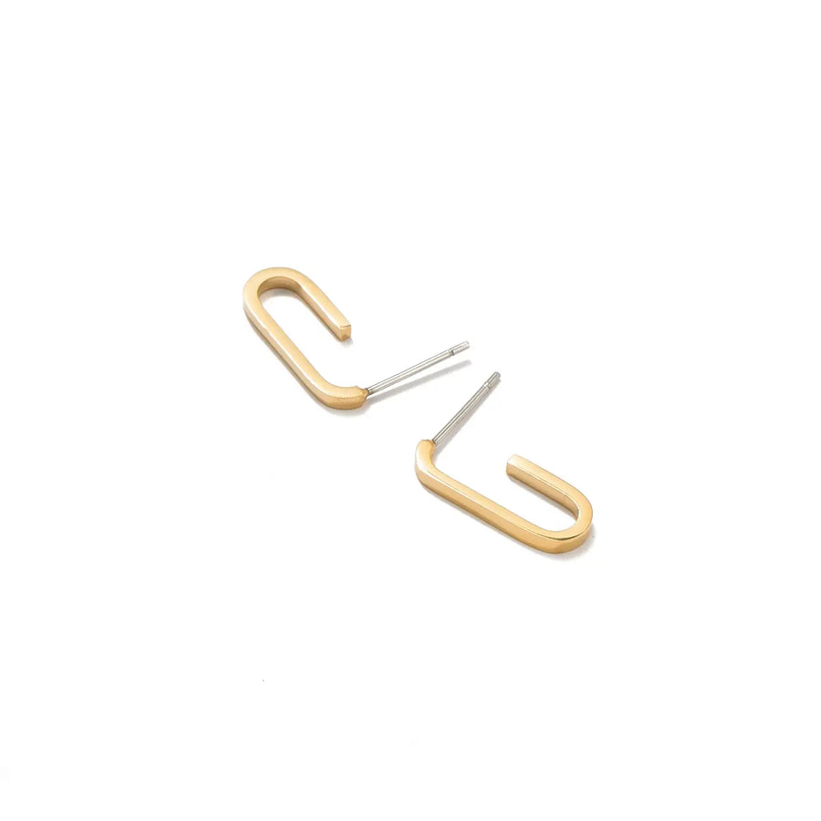 Brenda Grands Waterproof Gold Paperclip Hoops