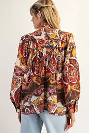 Ruby Amber Bubble Sleeve Top